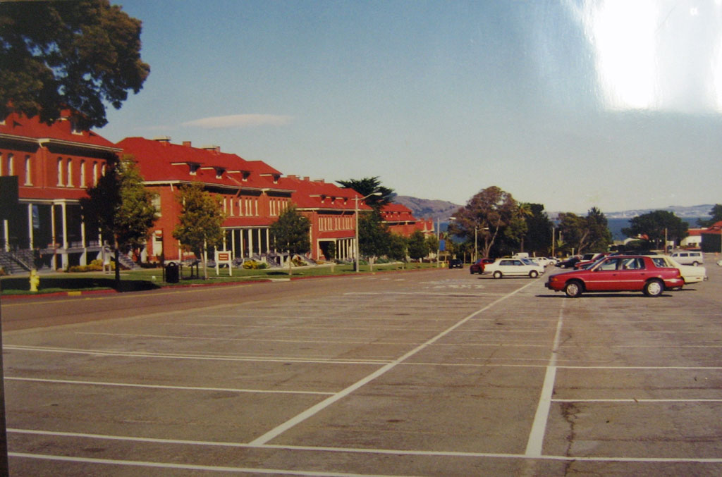 Main Parade parking lot with cars