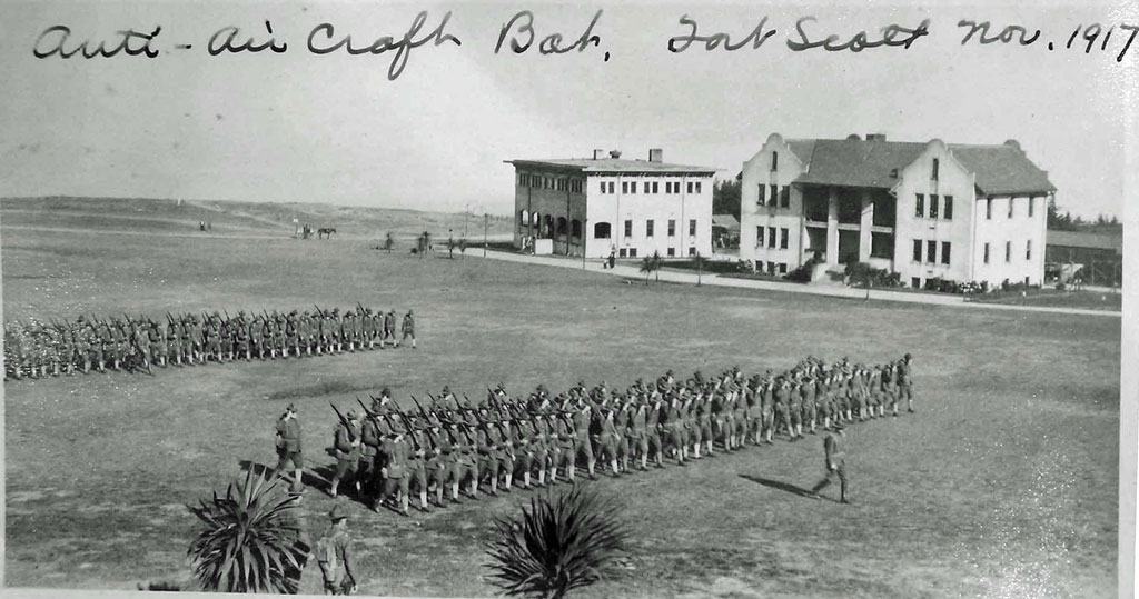 Coast artillerymen marching on field