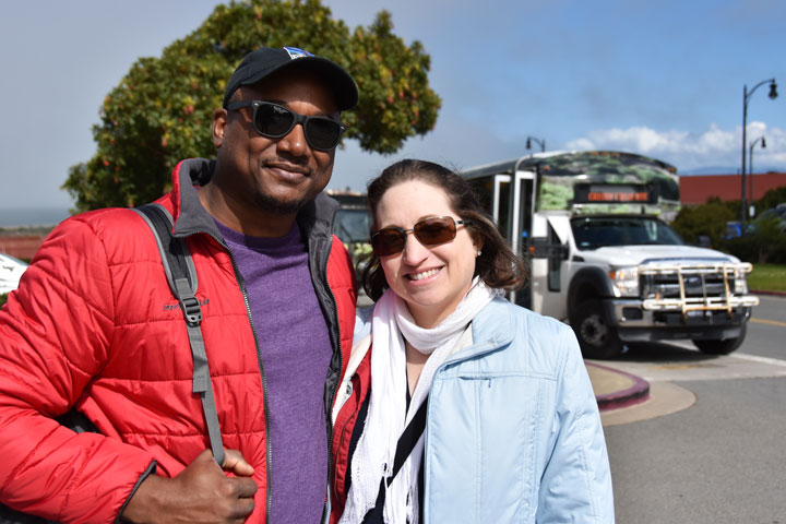 Zel and Melissa in front of shuttle