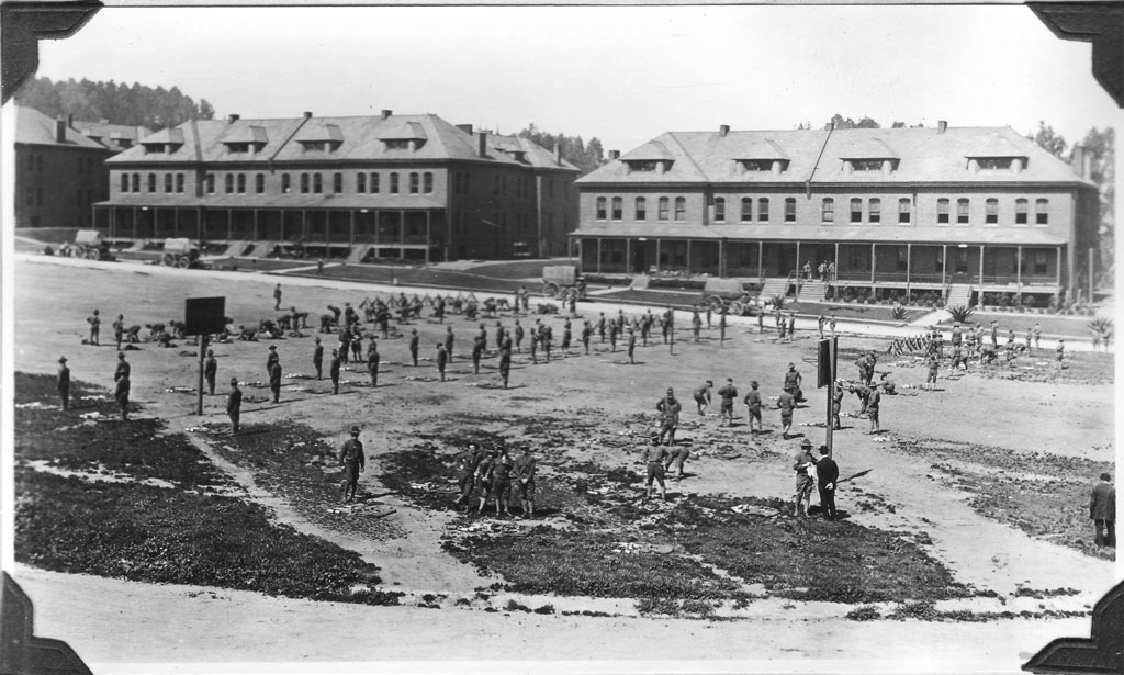 Soldiers preparing for inspection on Main Parade