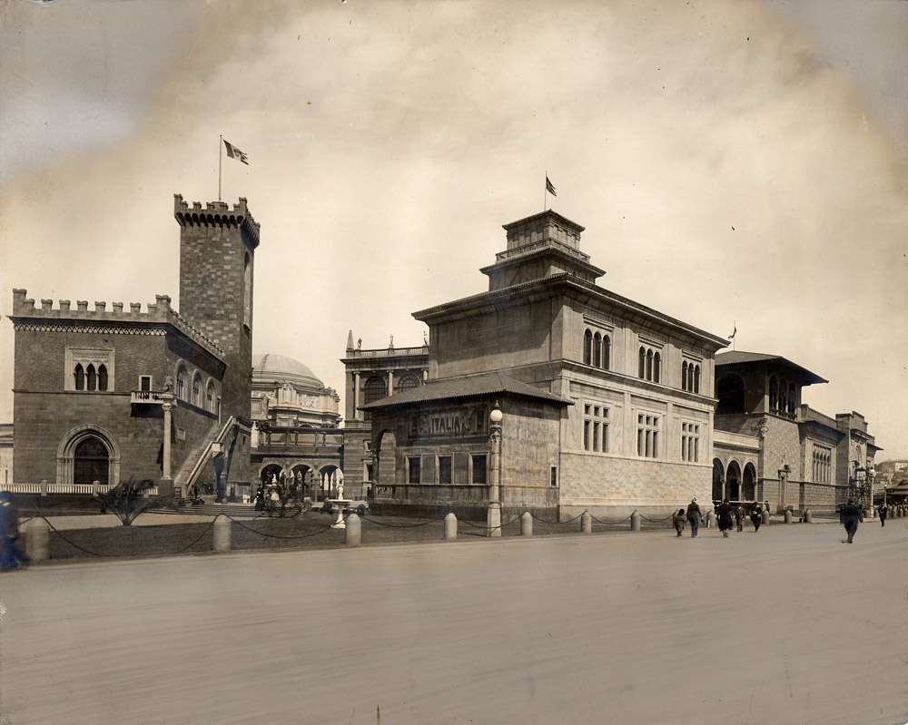 View of Italian Pavilion buildings