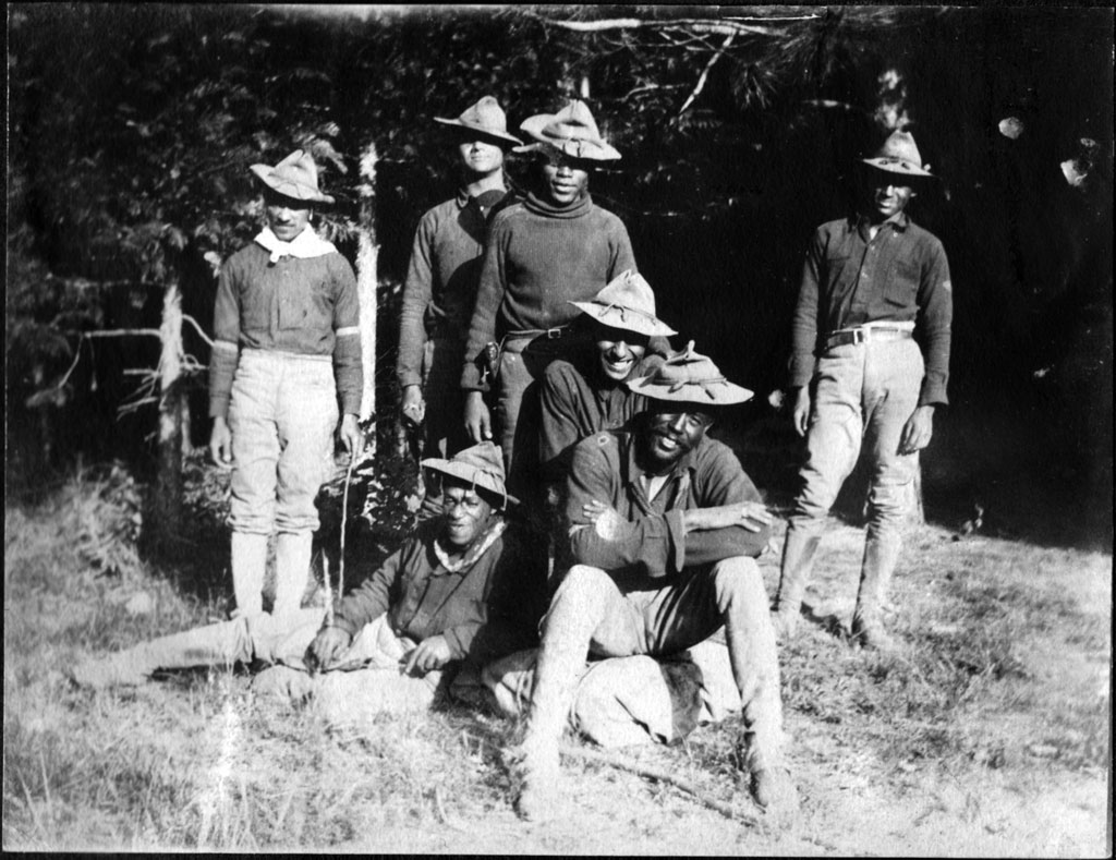 Men from the detachment of the 9th Cavalry’s Troops K and L that left the Presidio for Yosemite on April 20, 1903. Image courtesy Kare Silliman.