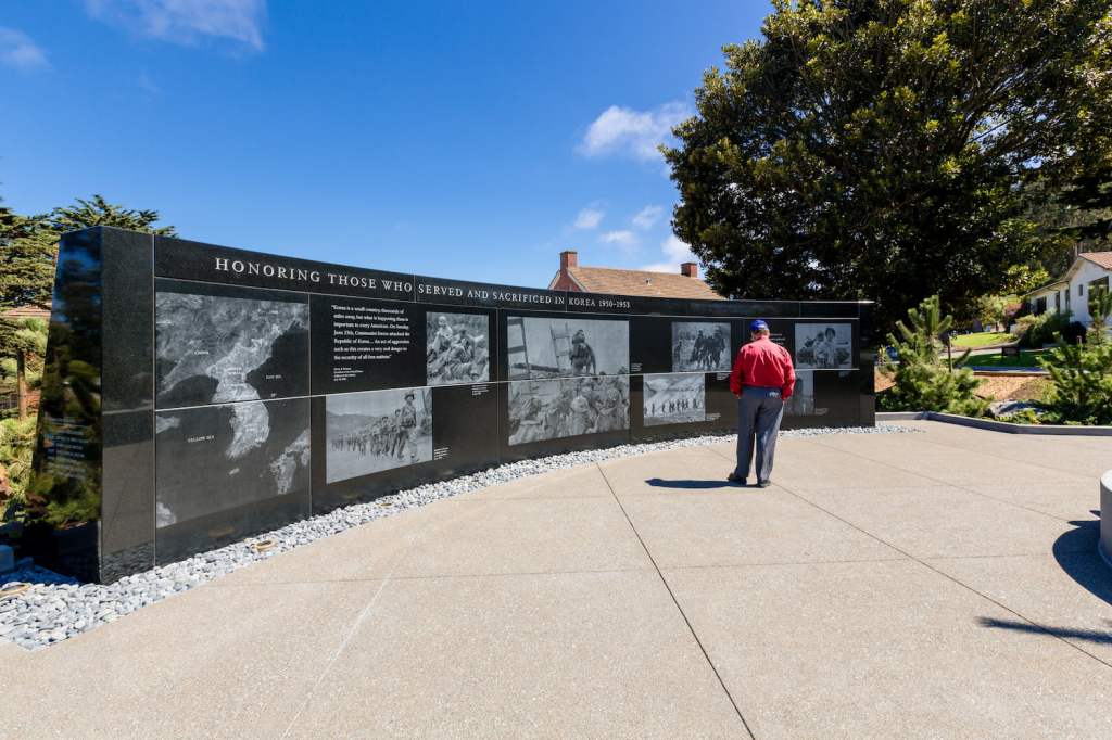 Visitor at the Korean War Memorial