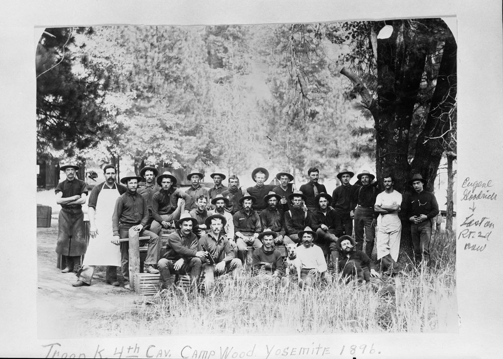 Group photo of troops at outdoor camp