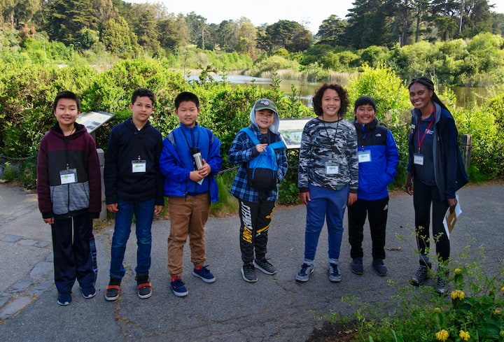 Kids on a field trip at Mountain Lake.