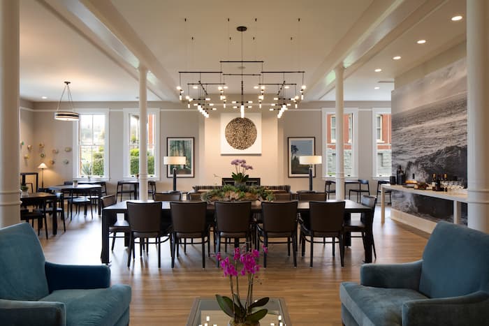 Dining room at the Lodge at the Presidio. Photo by Paul Dyer.