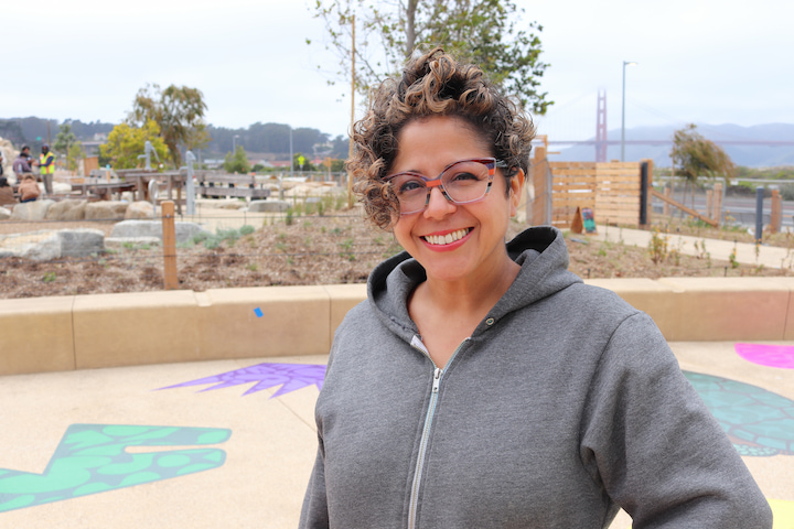 Artist Favianna Rodriguez at Presidio Tunnel Tops.