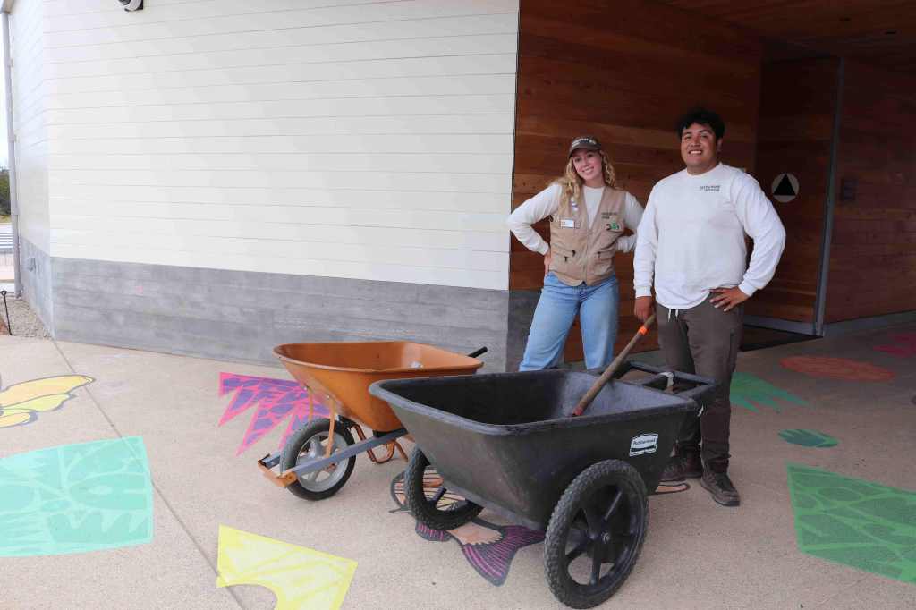 Adventure Guides with wheelbarrows at Presidio Tunnel Tops.