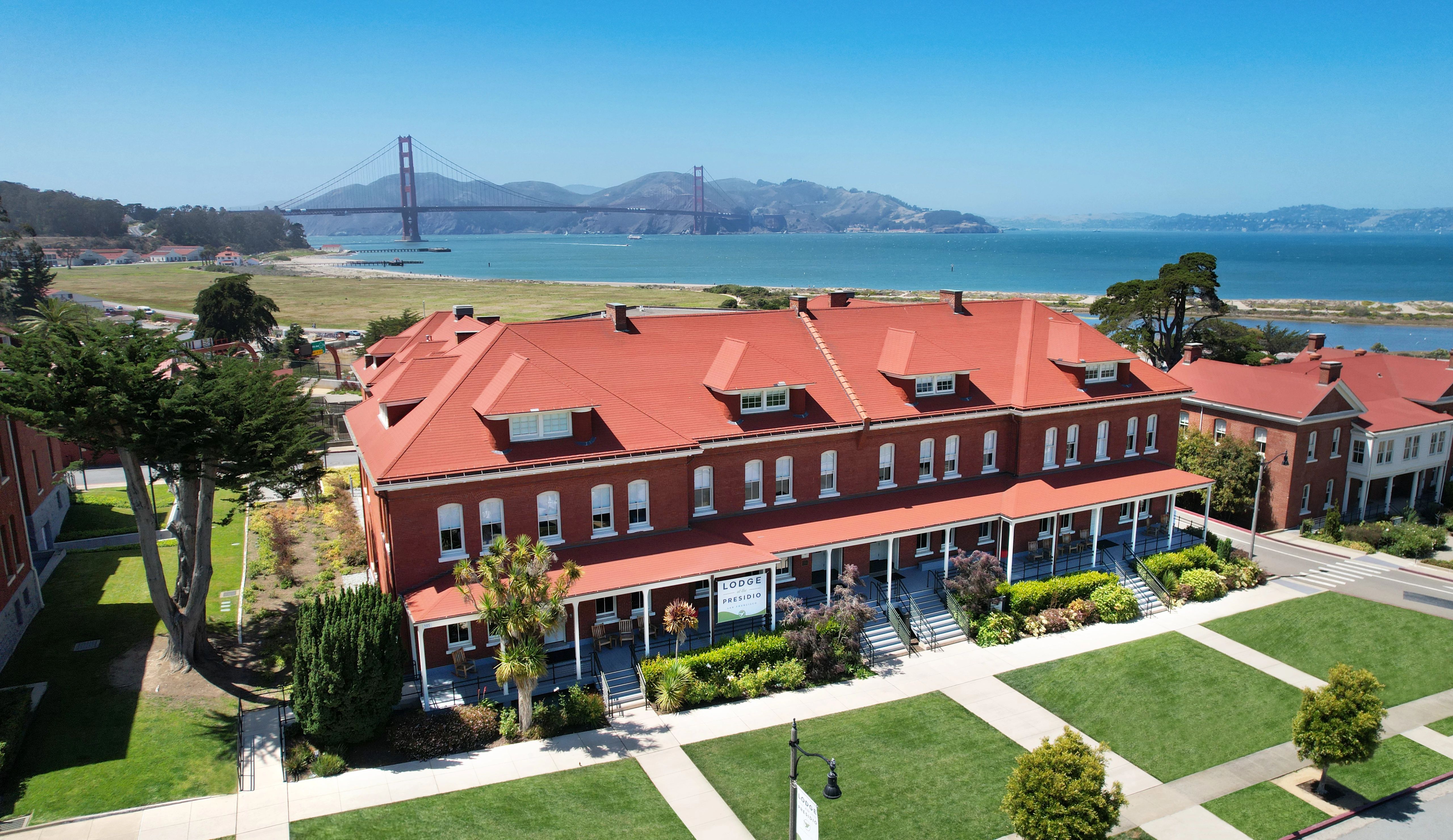 Presidio Lodge with the Golden Gate Bridge in the Background